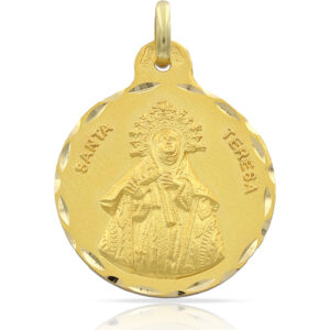Medalla oro 18kl v. santa teresa - 21mm