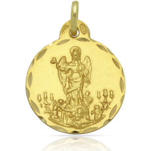 Medalla oro 18kl san rafael - 21mm