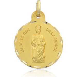 Medalla oro 18kl v. de la merce - 19mm