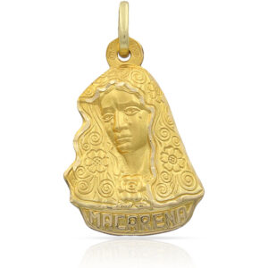 Medalla oro 18kl macarena - 15x23mm