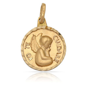 "medalla oro 18kl ""yo te cuidare"" - 16mm"
