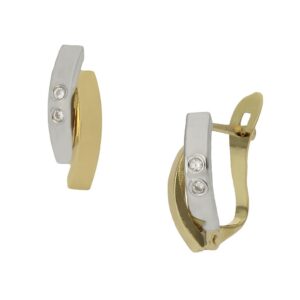 Pendientes oro 18kl bicolor circonitas