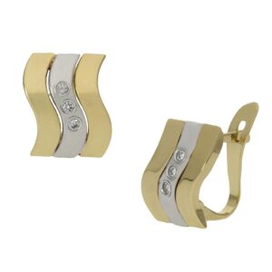 Pendientes oro 18kl bicolor circonitas