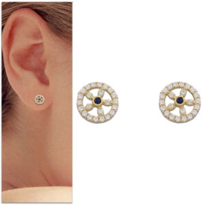 Pendientes oro 18kl crisopal azul