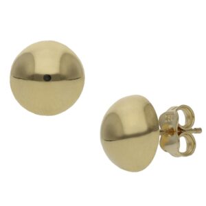 Pendientes oro 18kl media bola - 10mm
