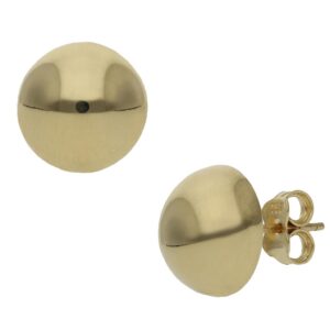 Pendientes oro 18kl media bola - 12mm