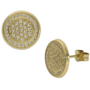 Pendientes oro 18kl circonitas - 11mm