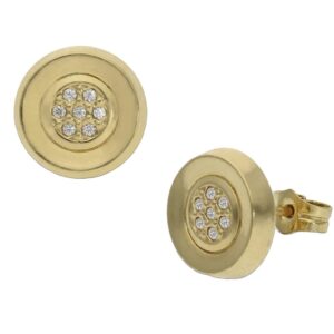 Pendientes oro 18kl circonitas - 10mm