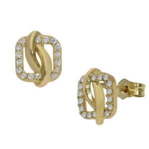 Pendientes oro 18kl circonitas - 9x9mm