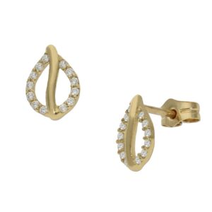 Pendientes oro 18kl lagrima circonitas