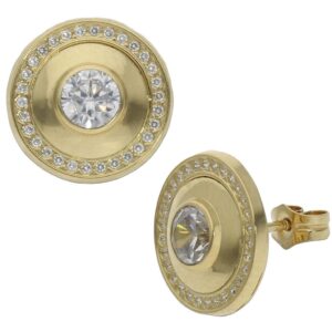 Pendientes oro 18kl circonitas - 12mm