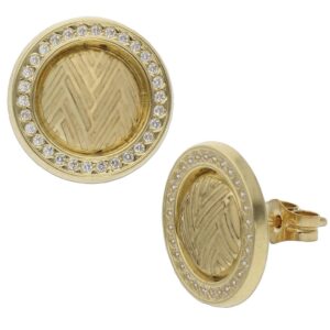 Pendientes oro 18kl circonitas - 12mm