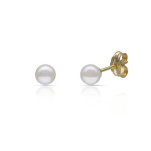 Pendientes oro 18kl perlas shell 4mm