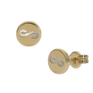 Pendientes oro 18kl infinito nacar - 6mm