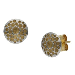 Pendientes oro 18kl bicolor - 8mm