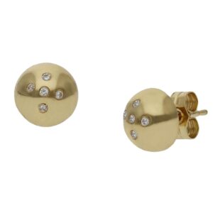 Pendientes oro 18kl media bola - 7mm