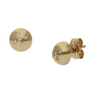 Pendientes oro 18kl media bola - 6mm