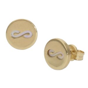 Pendientes oro 18kl nacar infinito - 8mm