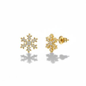 Pendientes oro 18kl copos de nieve