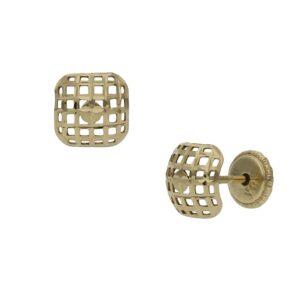 Pendientes oro 18kl cuadrados - 6mm