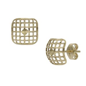 Pendientes oro 18kl cuadrados - 8mm