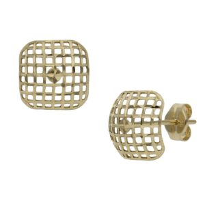 Pendientes oro 18kl cuadrados - 9mm
