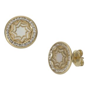 Pendientes oro 18kl nacar - 9.50mm