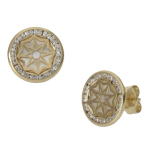 Pendientes oro 18kl nacar - 9.50mm