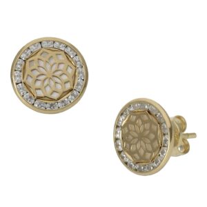 Pendientes oro 18kl nacar - 9.50mm