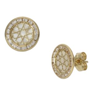 Pendientes oro 18kl nacar - 9.50mm