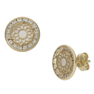 Pendientes oro 18kl nacar - 9.50mm