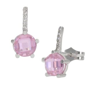 Pendientes oro blanco 18kl rosa