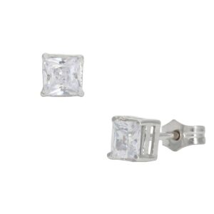 Pendientes oro blanco 18kl - 4.5x4.5mm