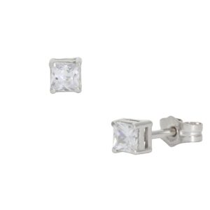 Pendientes oro blanco 18kl - 3.5x3.5mm