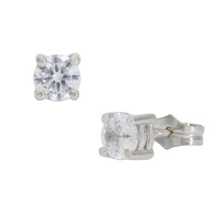 Pendientes oro blanco 18kl circonitas - 5.50mm