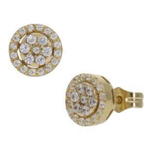 Pendientes oro 18kl - 2 en 1 circonitas
