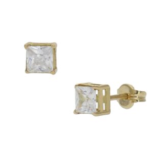Pendientes oro 18kl circonitas - 4.50x4.5mm