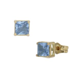Pendientes oro 18kl azul - 4.50x4.50mm