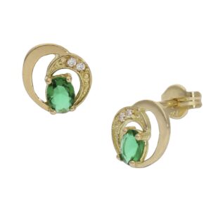Pendientes oro 18kl verde