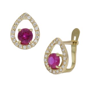 Pendientes oro 18kl crisopal rojo