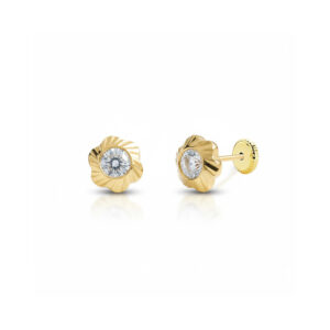 Pendientes oro 18kl flor
