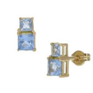 Pendientes oro 18kl azul