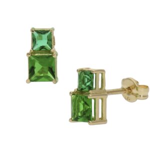 Pendientes oro 18kl crisopal verde