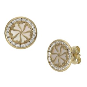 Pendientes oro 18kl nacar - 9.50mm