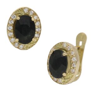 Pendientes oro 18kl zafiro finos