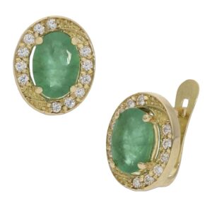 Pendientes oro 18kl esmeraldas finas