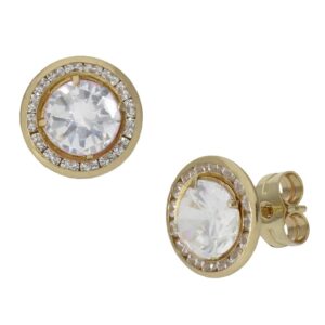 Pendientes oro 18kl circonitas - 9.50mm