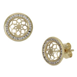 Pendientes oro 18kl circonitas - 9.50mm