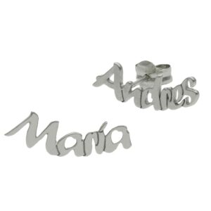 Pendientes oro blanco 18kl nombre