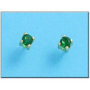 Pendientes oro 18kl crisopal verde 5x5
